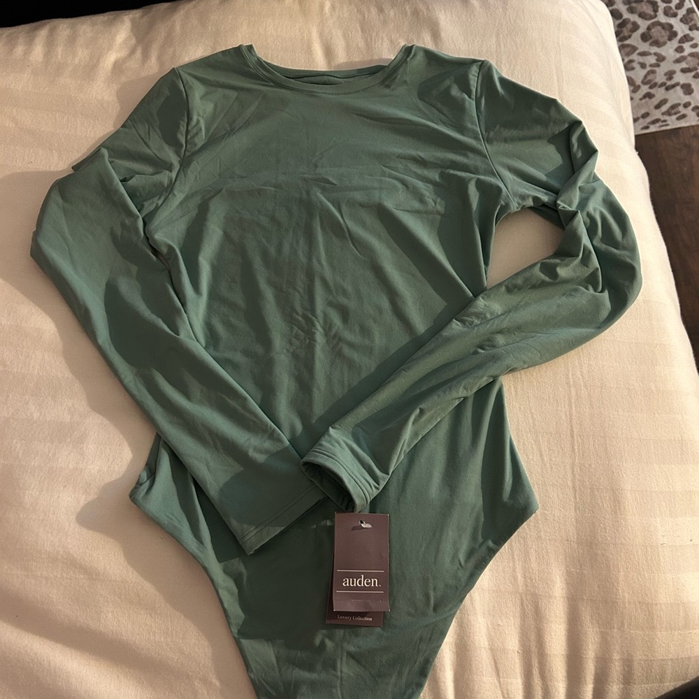NWT Auden Green Long Sleeve Bodysuit